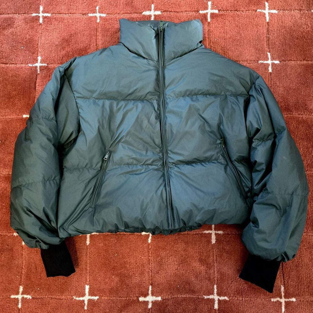 Orolay Puff-O Classics Women's Short Cropped Oversized Down Coat Green Size XL